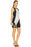 Off-shoulder Mini Dress with Pleated Organza Overlay