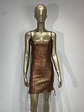 Metallic Bandage Mini Dress