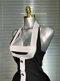 Two-tone Halterneck Dress