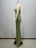 Mini Sequins Strapless Croset Gown
