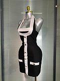 Two-tone Halterneck Dress