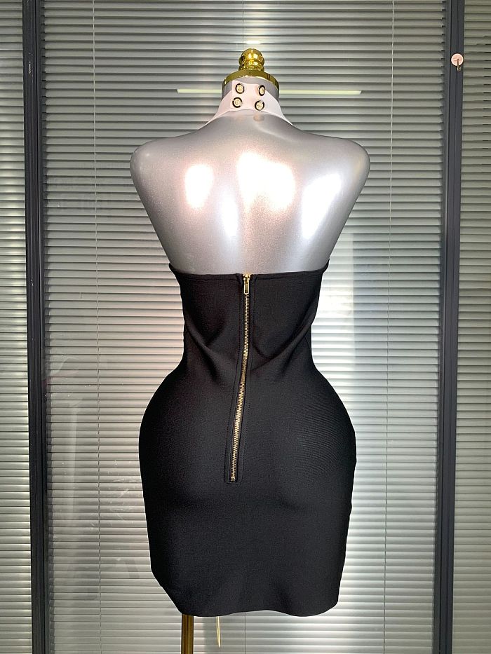 Two-tone Halterneck Dress