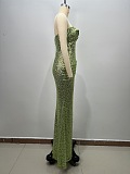 Mini Sequins Strapless Croset Gown