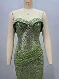 Mini Sequins Strapless Croset Gown