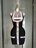 Two-tone Halterneck Dress