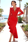 Embellishments Plunging Neck Gown