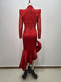 Embellishments Plunging Neck Gown