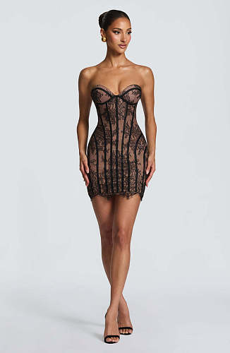 Corset Mini Dress in Black