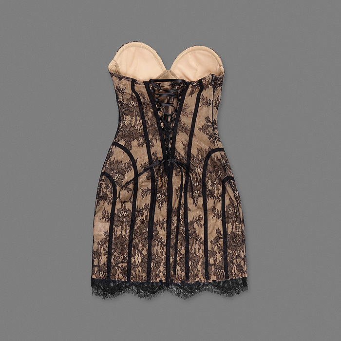 Corset Mini Dress in Black