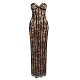 Corset  Long Dress in Black