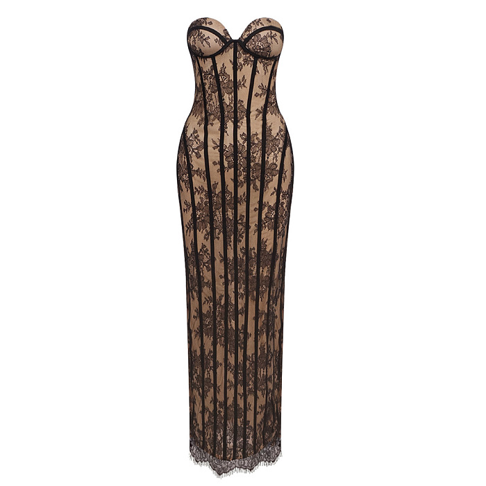 Corset  Long Dress in Black