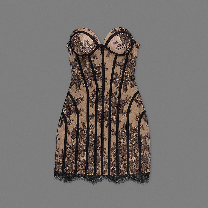 Corset Mini Dress in Black