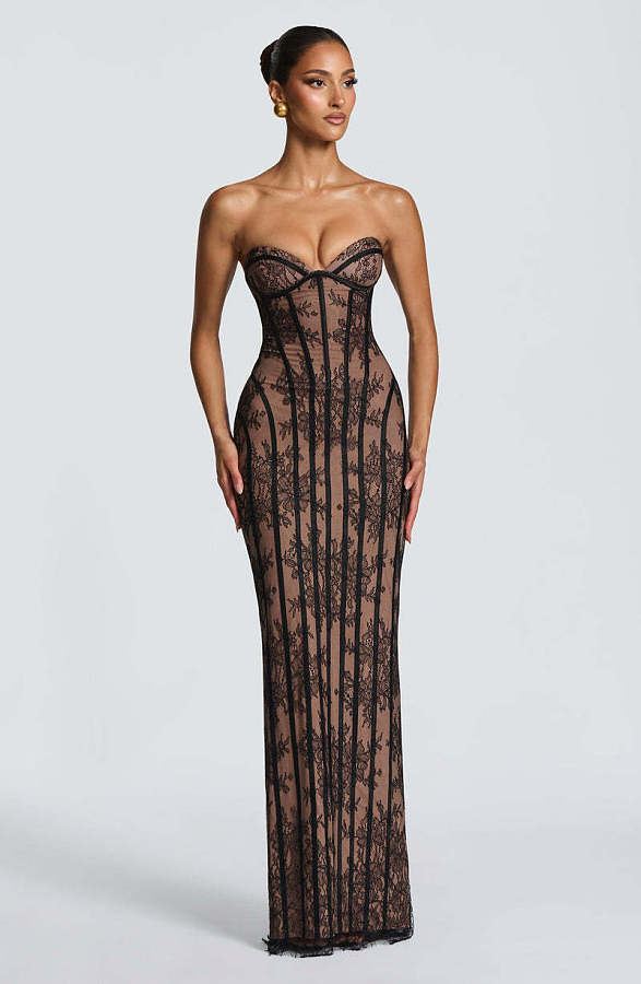 Corset  Long Dress in Black