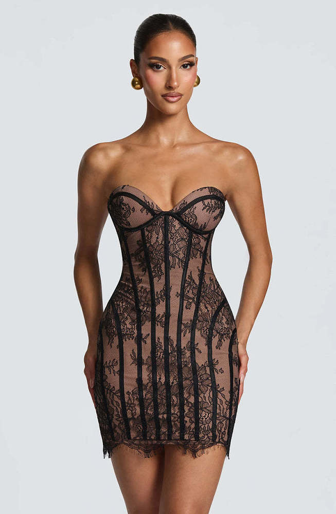 Corset Mini Dress in Black