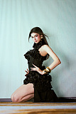 Flower  Maxi Dress In Black