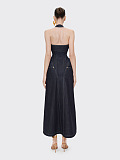 Sequin Halter Backless Maxi Dress