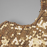 Sequin Halter Backless Maxi Dress