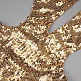 Sequin Halter Backless Maxi Dress