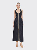 Sequin Halter Backless Maxi Dress