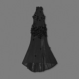 Flower  Maxi Dress In Black
