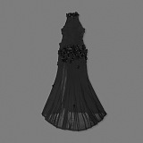 Flower  Maxi Dress In Black