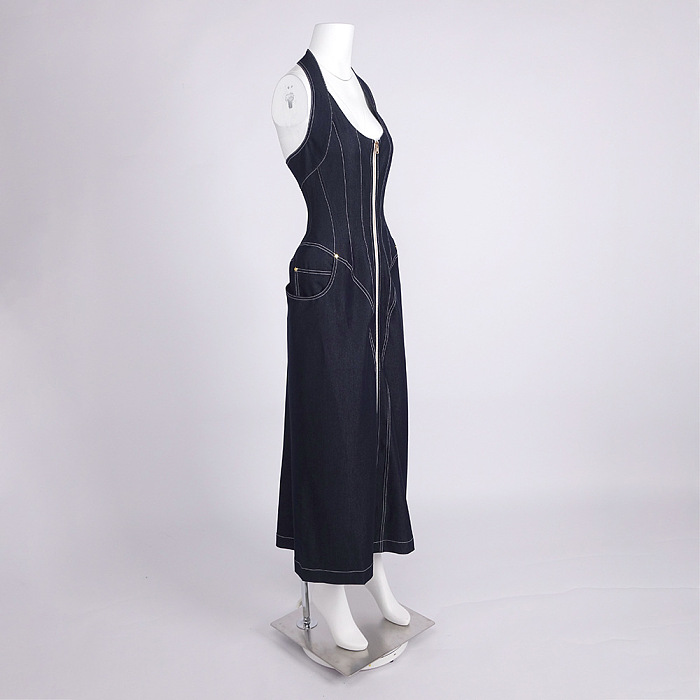 Sequin Halter Backless Maxi Dress