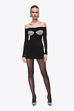 Crystal-bustier Off-shoulder  Mini Dress