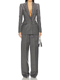 Crystal Embellished Fitted Blazer