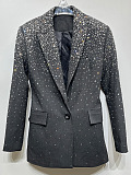 Crystal Embellished Fitted Blazer