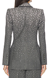 Crystal Embellished Fitted Blazer