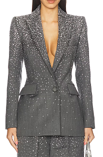 Crystal Embellished Fitted Blazer