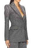 Crystal Embellished Fitted Blazer