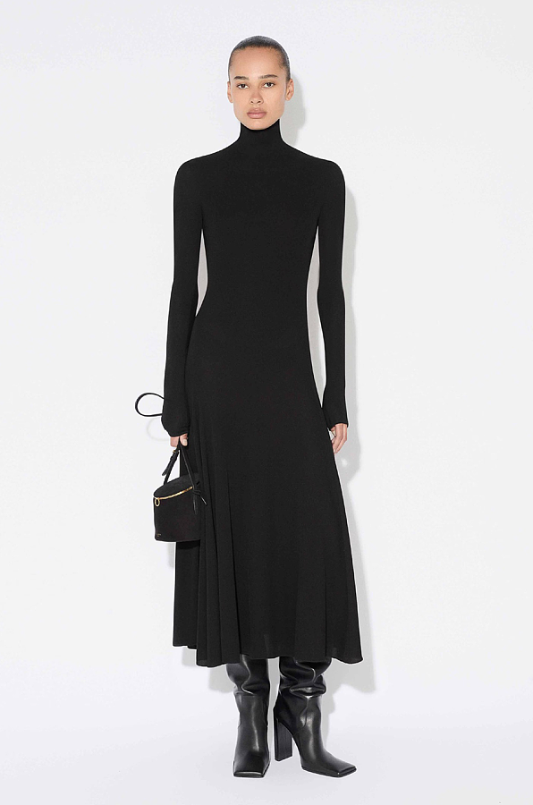 Women's Iconography Funnel Neck Fit & Flare Maxi Dress