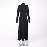 Women's Iconography Funnel Neck Fit & Flare Maxi Dress