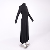 Women's Iconography Funnel Neck Fit & Flare Maxi Dress