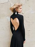 Women's Iconography Funnel Neck Fit & Flare Maxi Dress