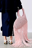 Fringed Woven Mesh Beach  Handbag