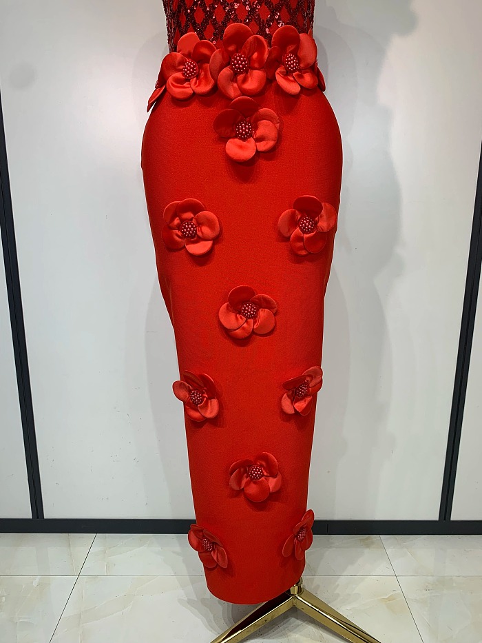 Floral Sequin Maxi Dress