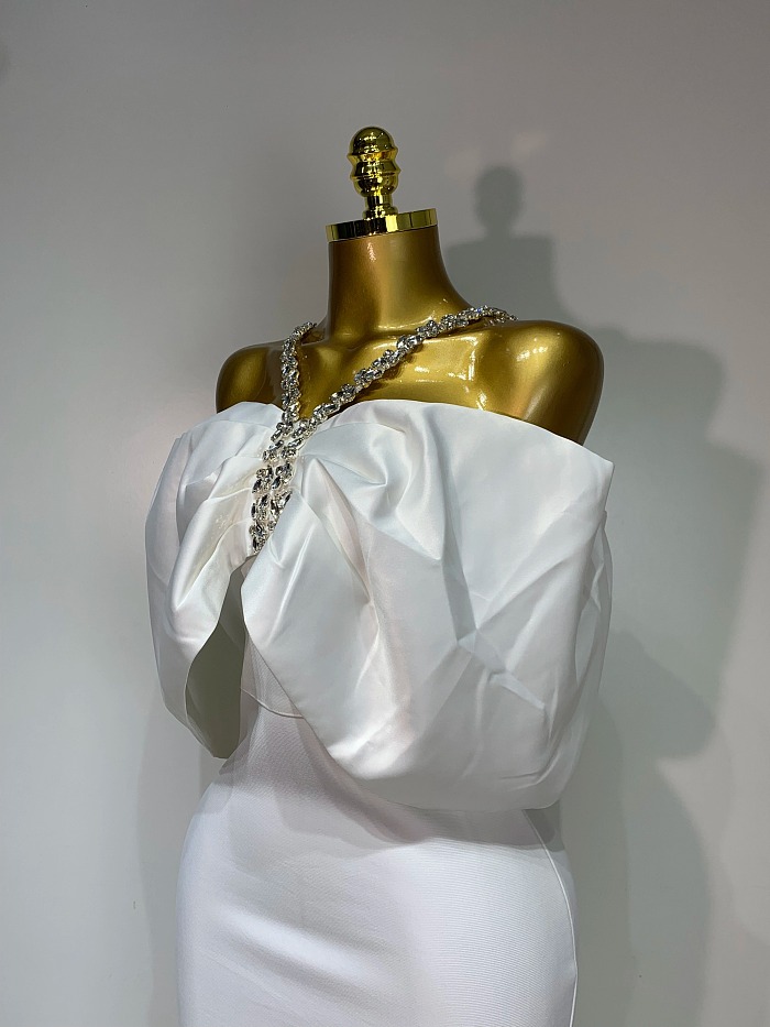 Satin Ruched Gown