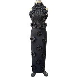 Floral Sequin Maxi Dress