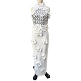 Floral Sequin Maxi Dress