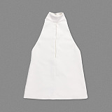 Heavy Crepe Halter Dress in Ivory