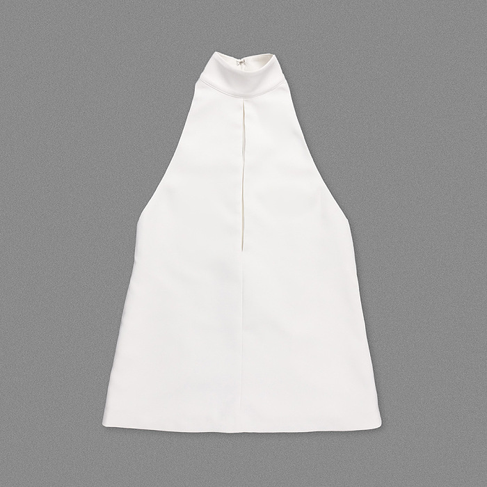 Heavy Crepe Halter Dress in Ivory