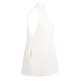 Heavy Crepe Halter Dress in Ivory