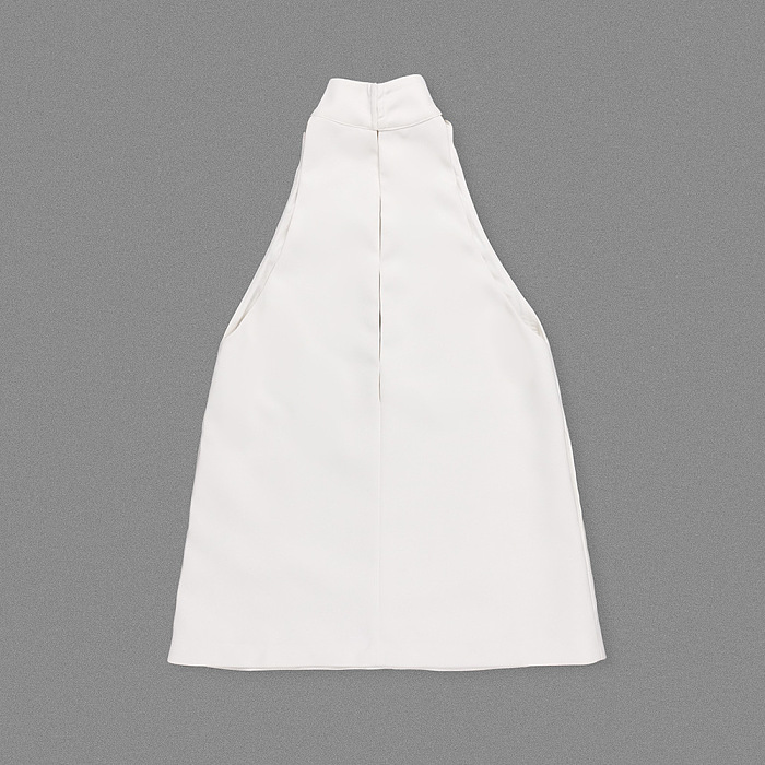 Heavy Crepe Halter Dress in Ivory