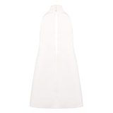 Heavy Crepe Halter Dress in Ivory