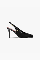 Patent Heeled Slingbacks