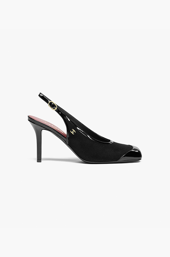 Patent Heeled Slingbacks