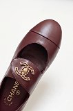 Marry Janes Leather Burgundy with Gold Logo Hardware Buckle