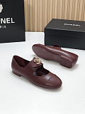 Marry Janes Leather Burgundy with Gold Logo Hardware Buckle